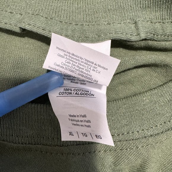 Gildan Heavy Cotton T-shirt XL Love of Country American Flag Patriotic Green - Picture 6 of 7